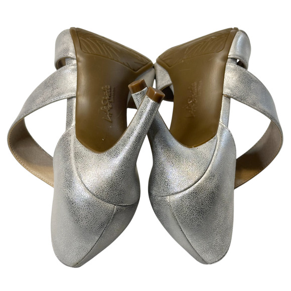 LifeStride Mega Strappy Sandals Silver Metallic Heels Wedding Party Sz 7.5M NWOT - Picture 8 of 12